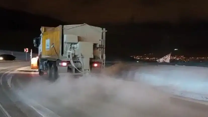 Van'da gece boyu kar mesaisi: Ana arterler tuzlandı