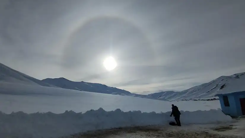Van'da güneş halkası manzarası