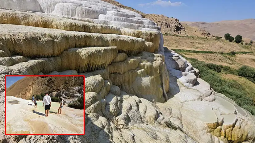 Van'da travertenler yerli ve yabancı turistlerden büyük ilgi görüyor