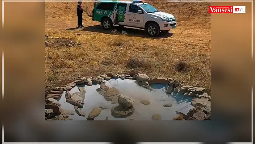 Van jandarmasından yaban hayatına minik su havuzları
