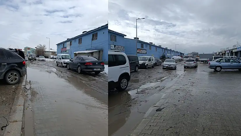 Van Oto Sanayi Sitesinde kar sonrası oluşan göletler tepkiye neden oldu