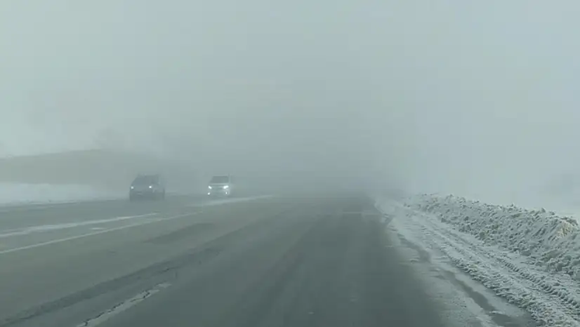 Van-Özalp kara yolunda sis görüş mesafesini düşürdü