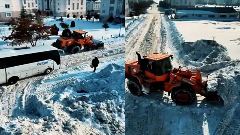 Adnan Menderes Mahallesi'nde kar temizleme çalışmaları tamamlandı