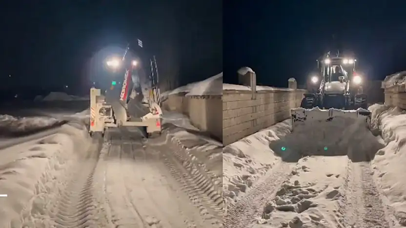 Ağyol Tepesi'nde kar temizleme çalışması