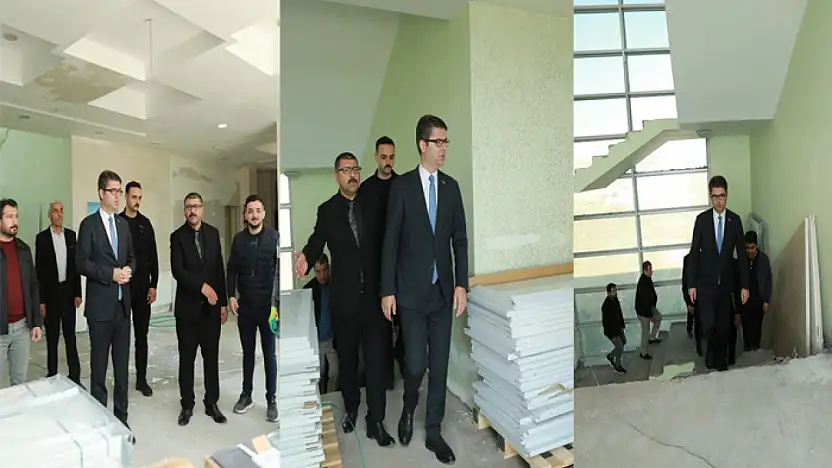 Kaymakam Karaloğlu, öğretmen Evindeki tadilat çalışmalarını inceledi