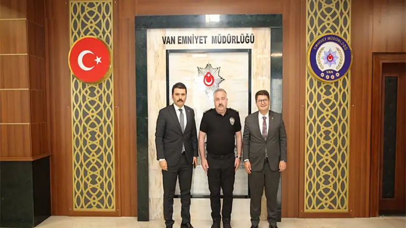 Kaymakam Özdemir ve Gilan'dan Emniyet Müdürü Mutlu'ya ziyaret