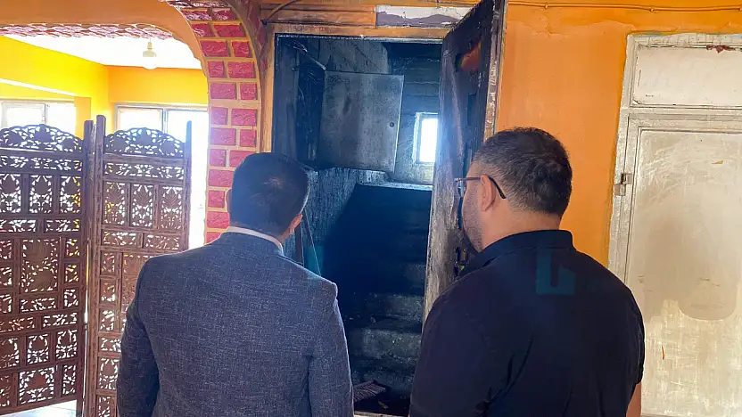 Kaymakam Rahmi Bulut'tan işyeri yanan esnafa ziyaret