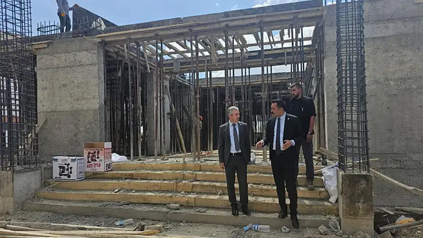 Kaymakam Türkmenoğlu, Kur'an kursu inşaatını inceledi