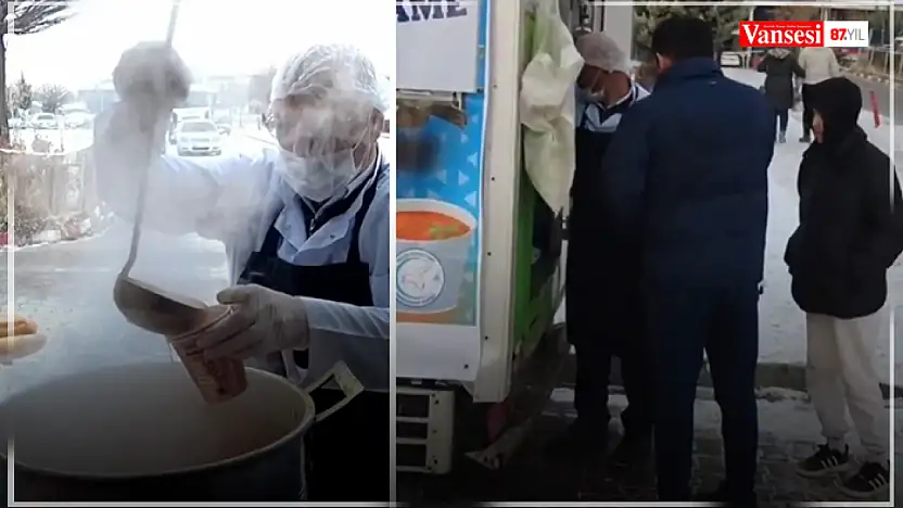 Soğuk havalarda vatandaşlara sıcak çorba desteği