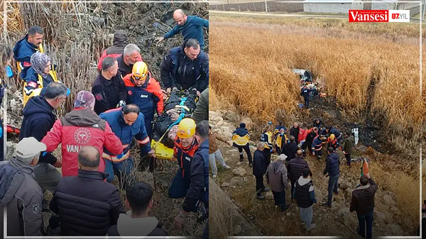 Van'da araç bataklığa uçtu: 5 yaralı