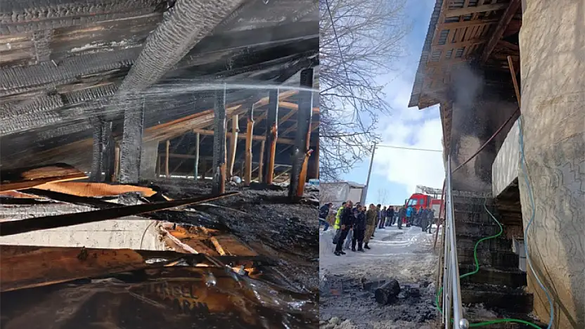 Van'da çatı yangını