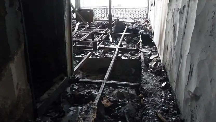 Van'da otel restoranındaki yangının boyutu gün ağarınca ortaya çıktı