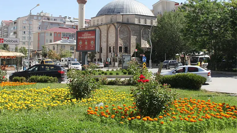 Van'daki caddelere rengârenk çiçekler ekildi