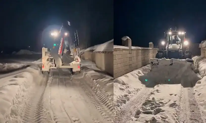 Ağyol Tepesi'nde kar temizleme çalışması