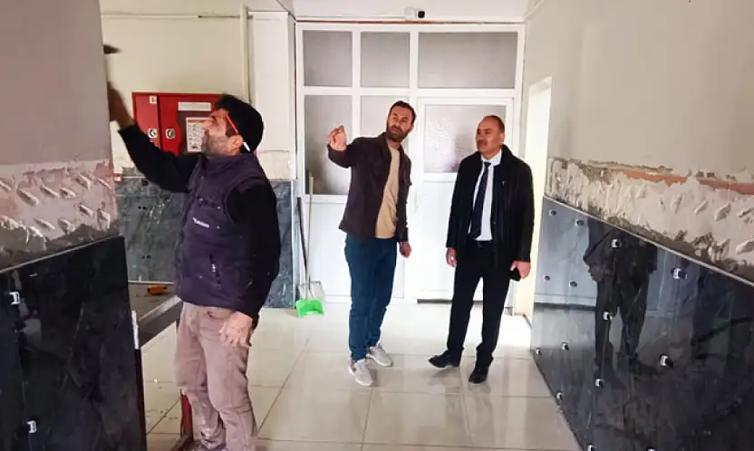 Alpaslan Fen Lisesi'nde tadilat çalışmaları sürüyor