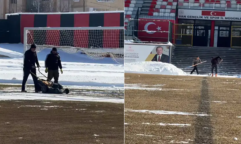 Atatürk Şehir Stadı kardan arındırıldı