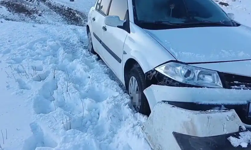 Başkale'de otomobil şarampole düştü