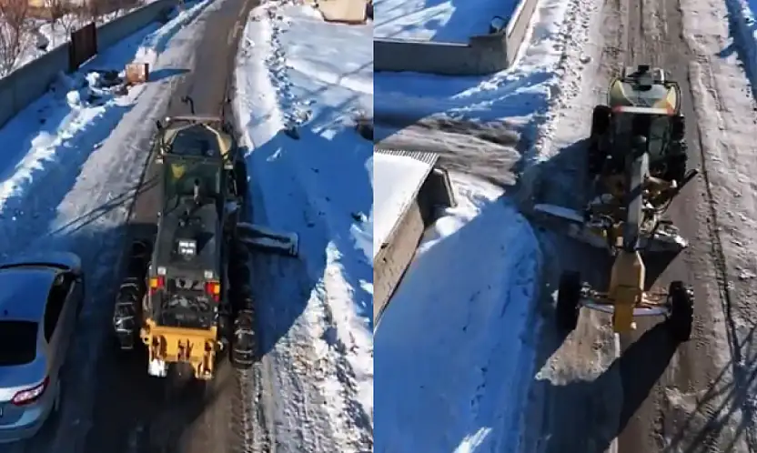 Erciş'te kar temizleme çalışmaları sürüyor