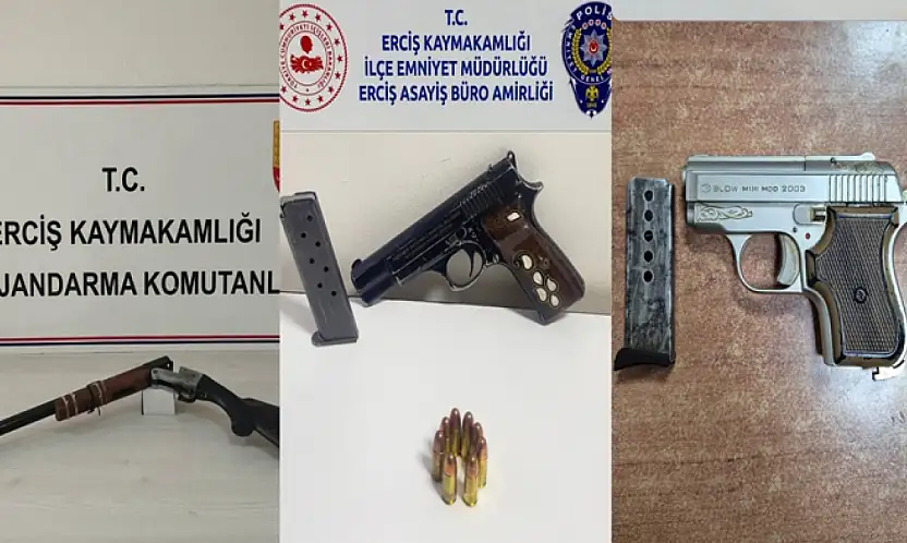 Erciş'te ruhsatsız silah ele geçirildi