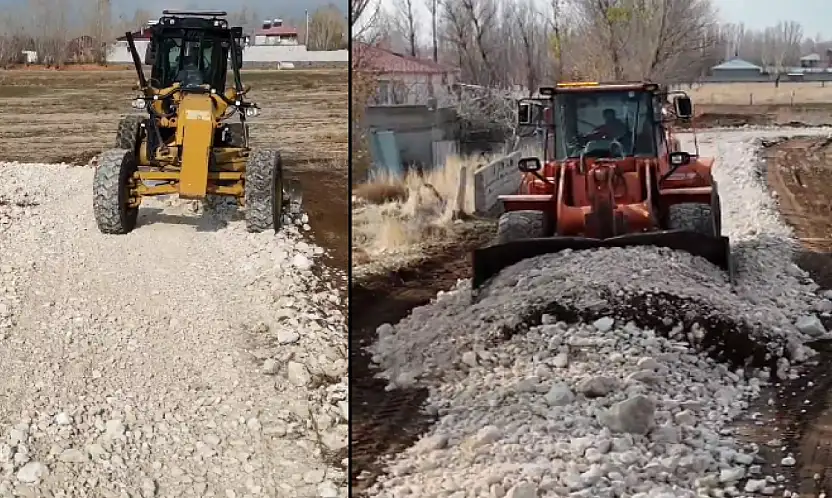 Örene Mahallesi'nde yol çalışması