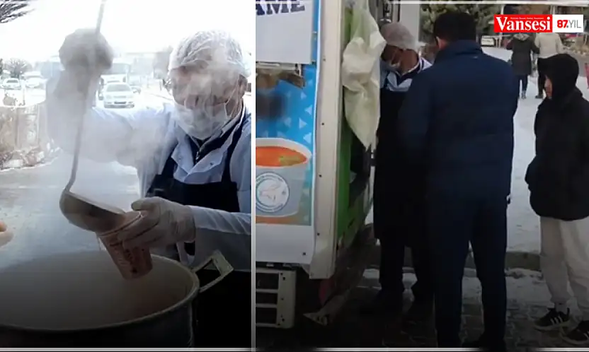 Soğuk havalarda vatandaşlara sıcak çorba desteği