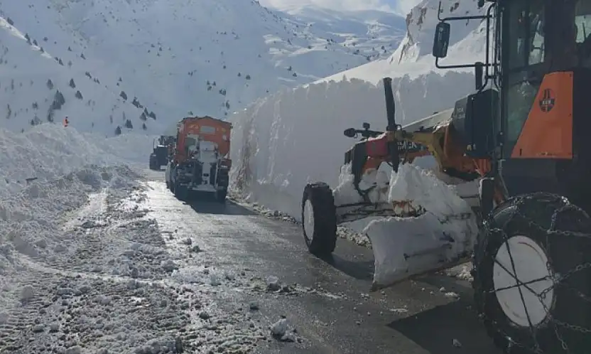 Van'da çığ bölgesinde çalışan greyder şarampole yuvarlandı