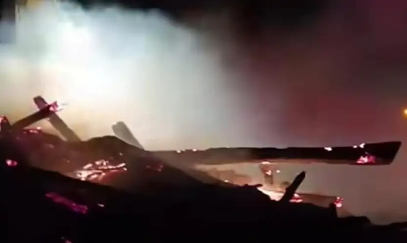 Van'da samanlık yangını