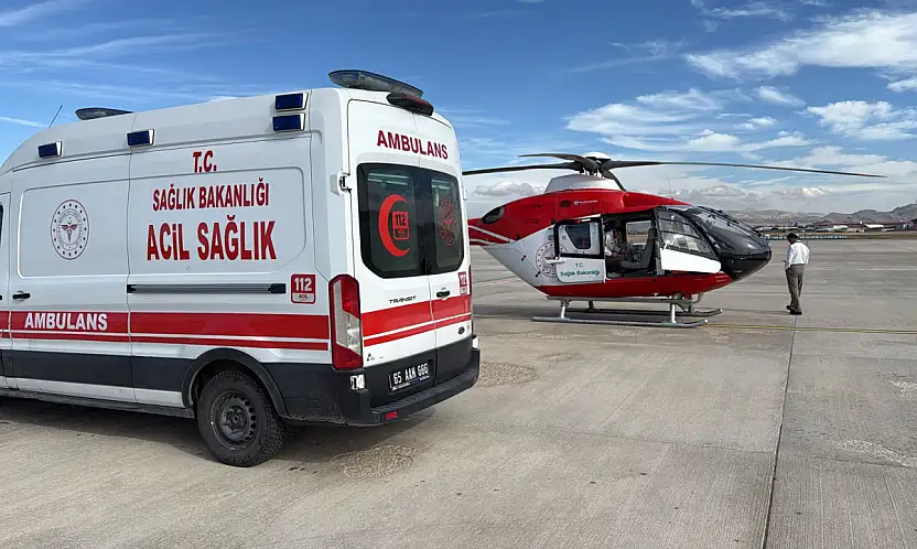 Van'da yaralı vatandaş helikopter ambulansla hastaneye sevk edildi