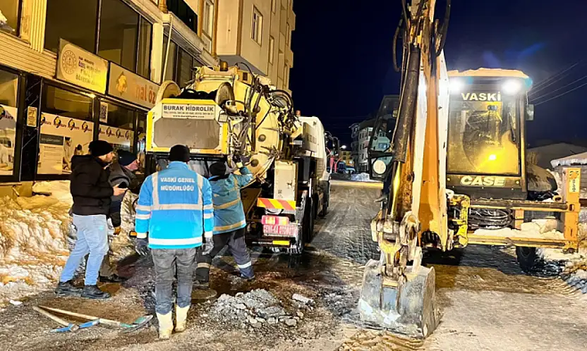 VASKİ'den eksi 12 derecede kanalizasyon seferberliği