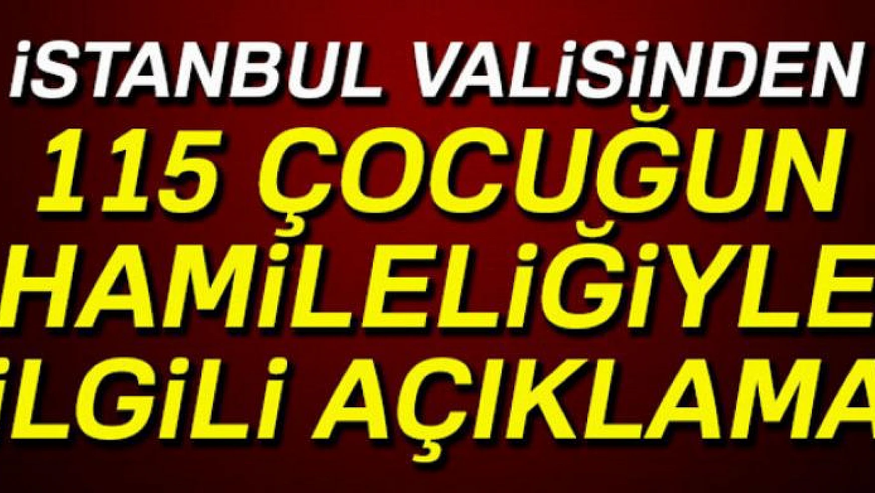 İstanbul Valisi Şahin, 115 çocuğun hamileliğiyle ilgili konuştu