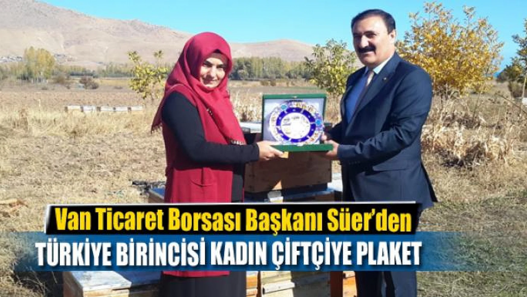 Başkan Süer'den Türkiye birincisi kadın çiftçiye plaket