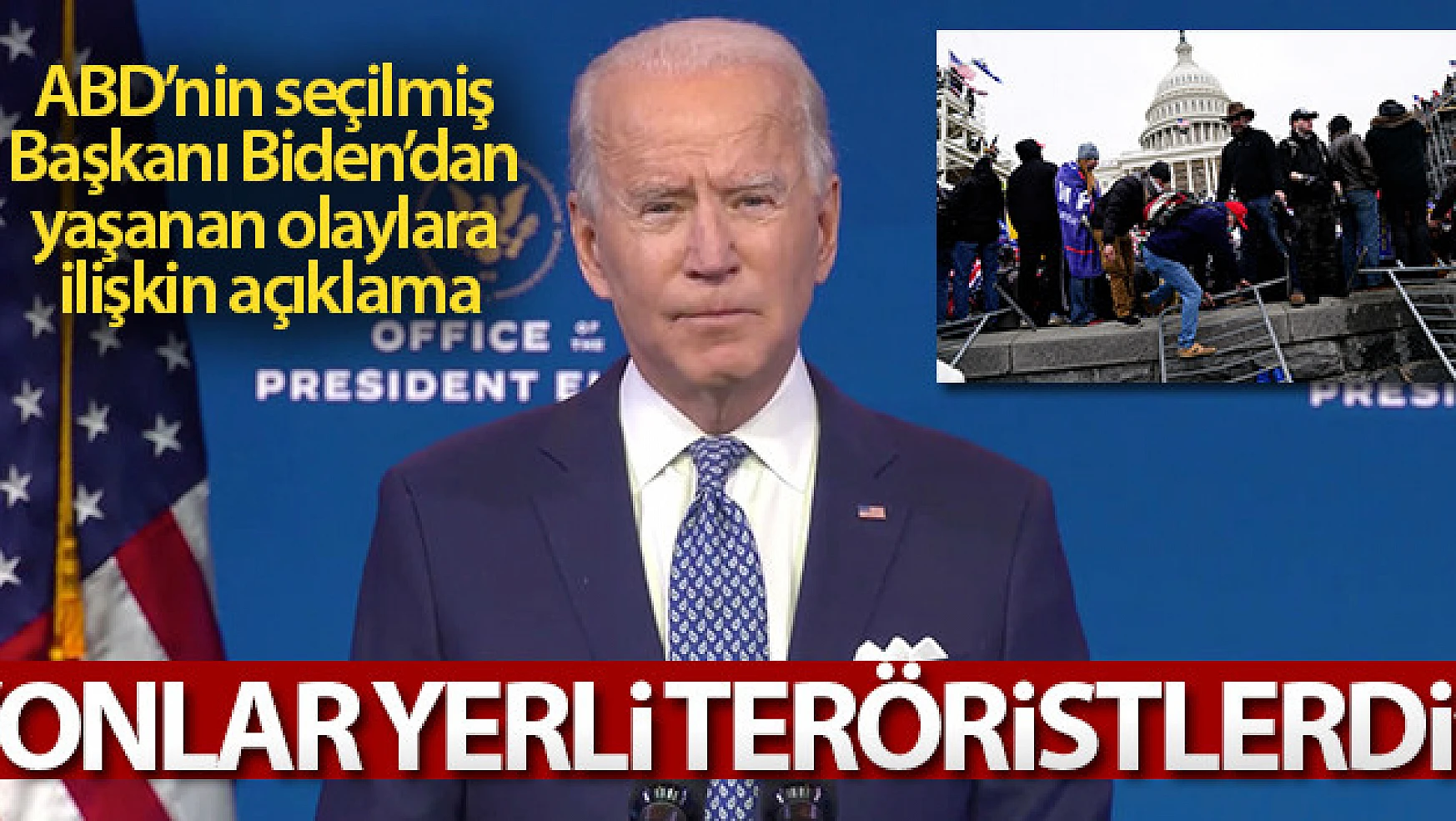 Biden'dan Kongre binasını basanlara 'yerli terörist' benzetmesi
