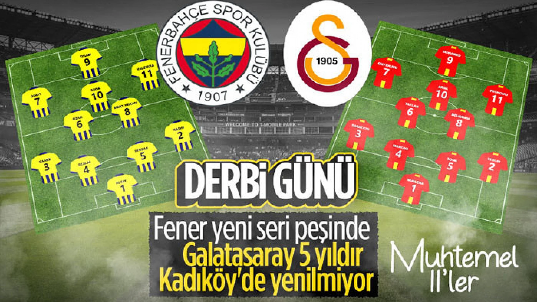 Fenerbahçe - Galatasaray derbisinin muhtemel 11'leri
