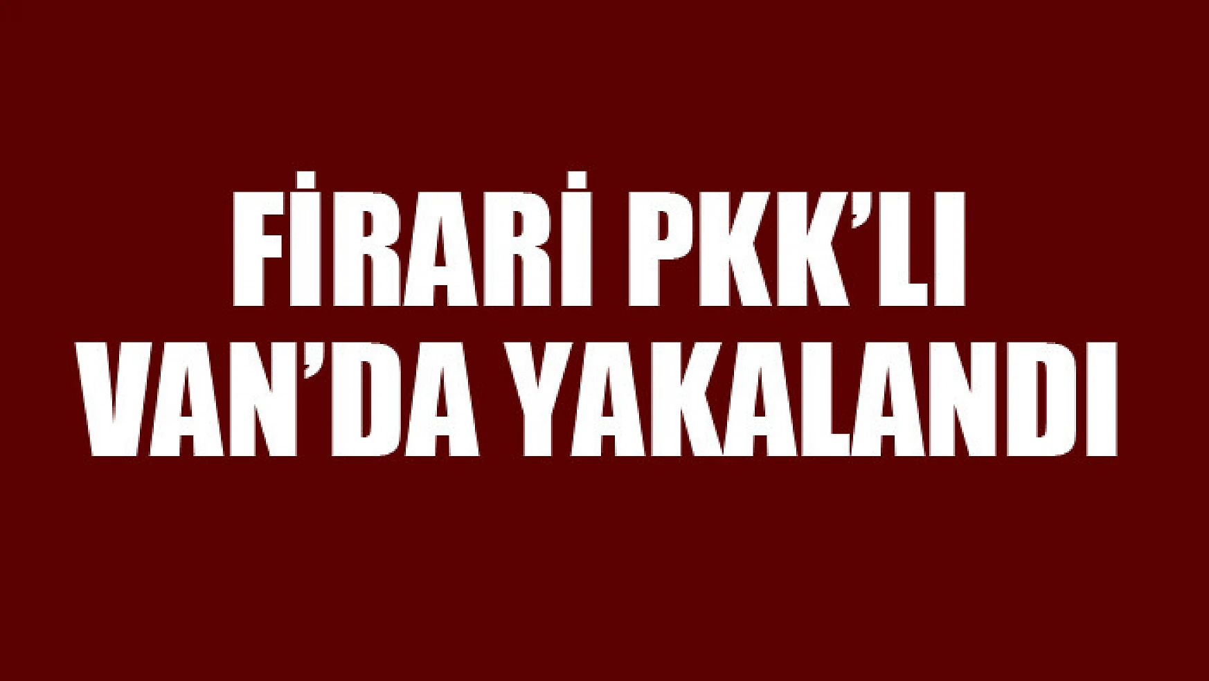 Firari PKK'lı Van'da yakalandı
