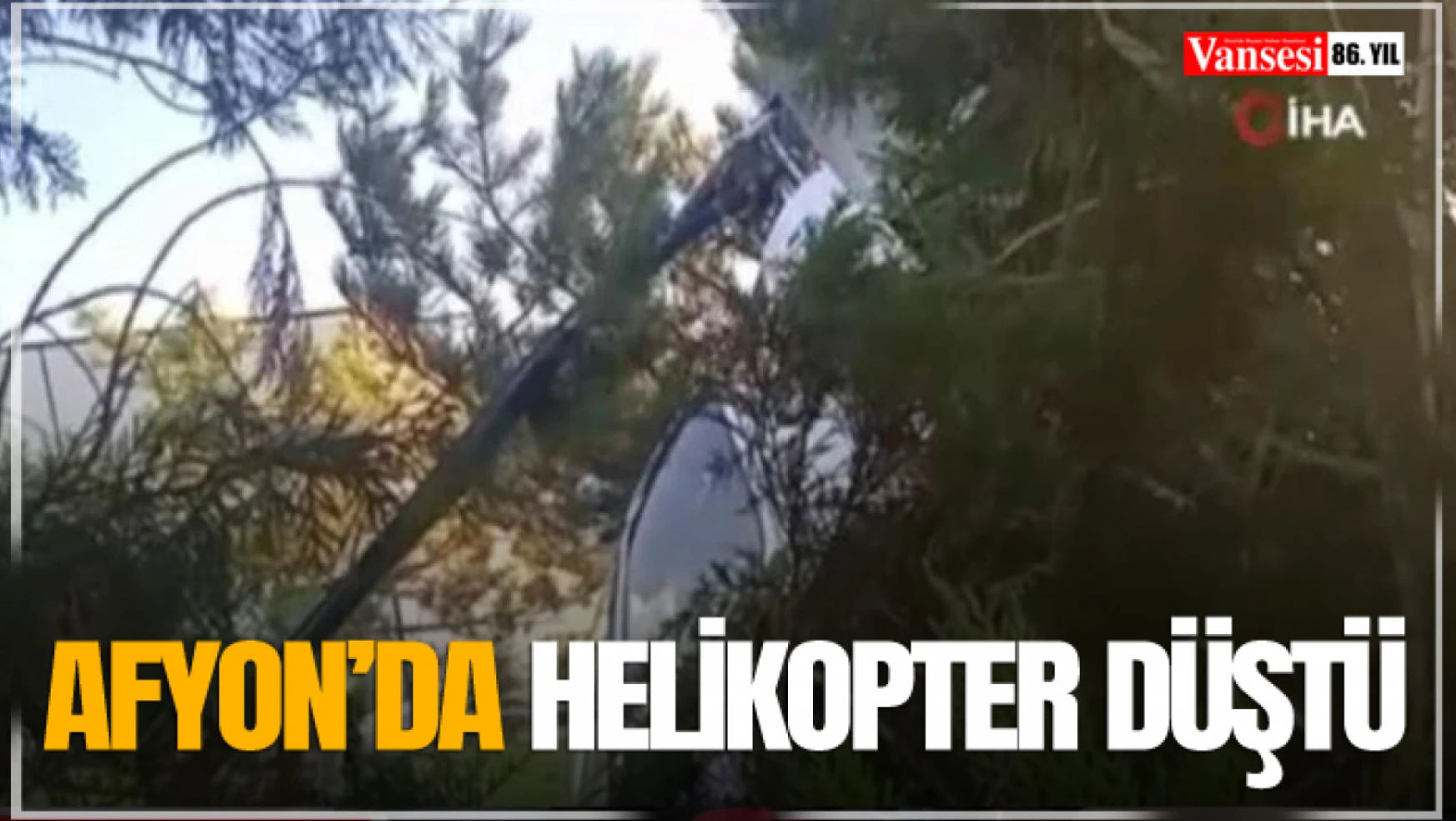 Afyon'da Helikopter Düştü