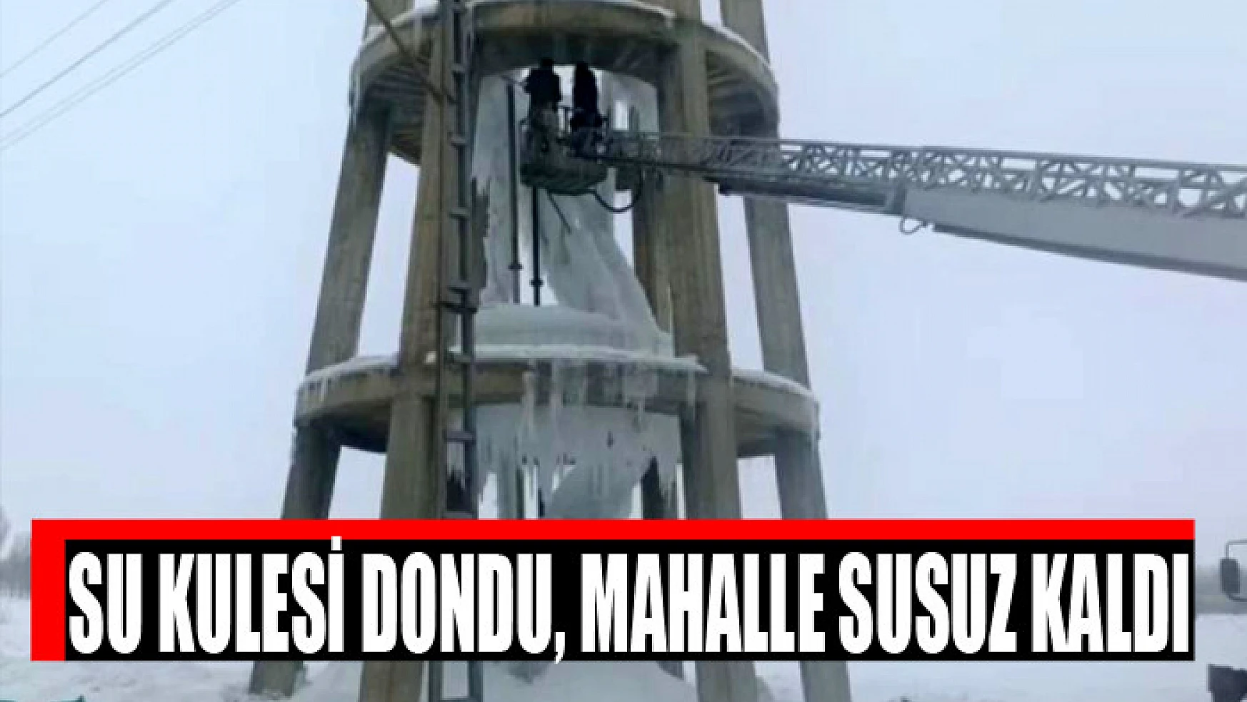Erciş'te su kulesi dondu, mahalle susuz kaldı