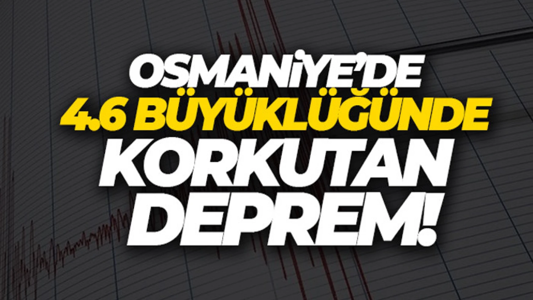 Osmaniye'de 4.6 büyüklüğünde deprem
