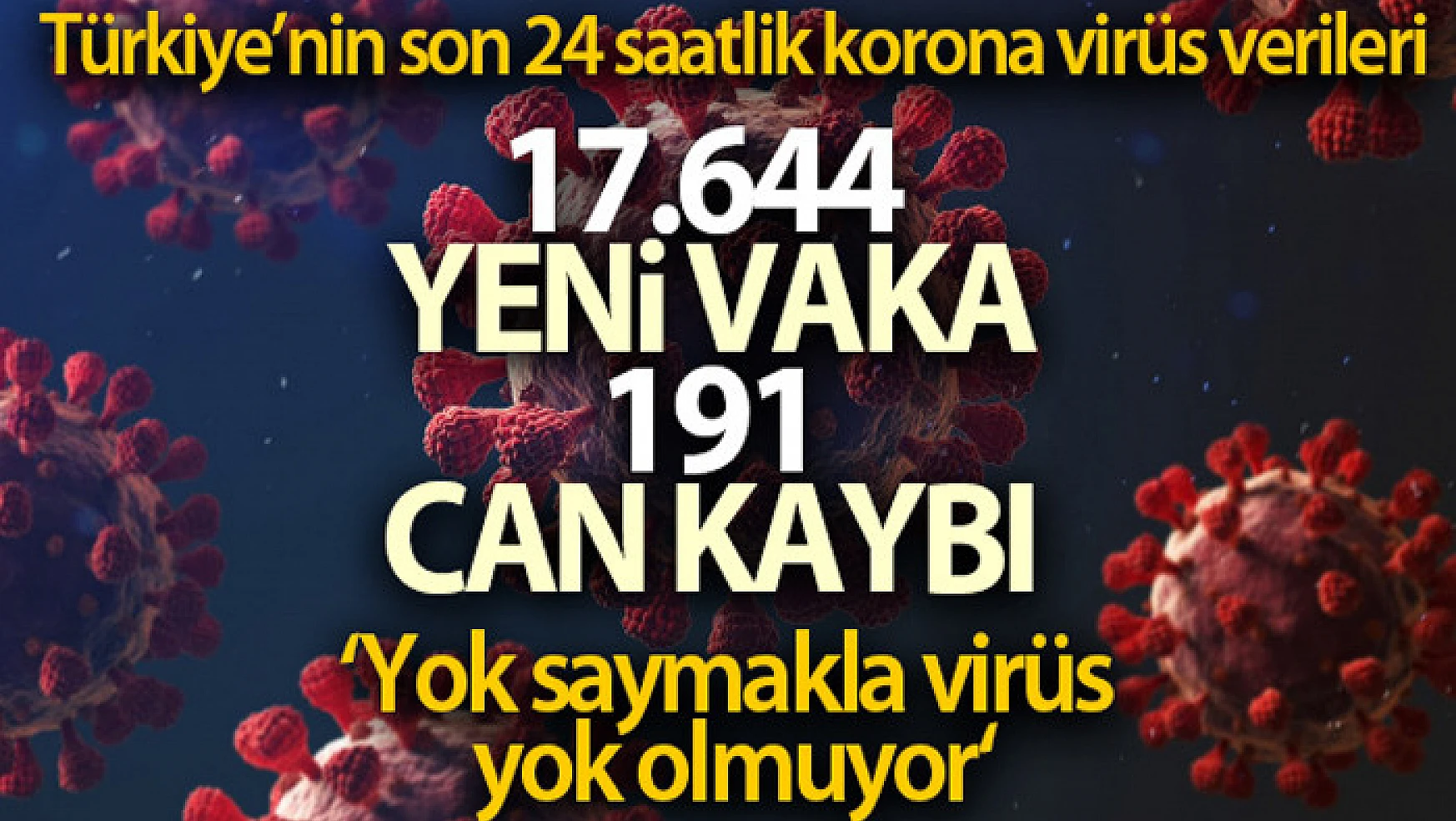 Son 24 saatte korona virüsten 191 kişi hayatını kaybetti