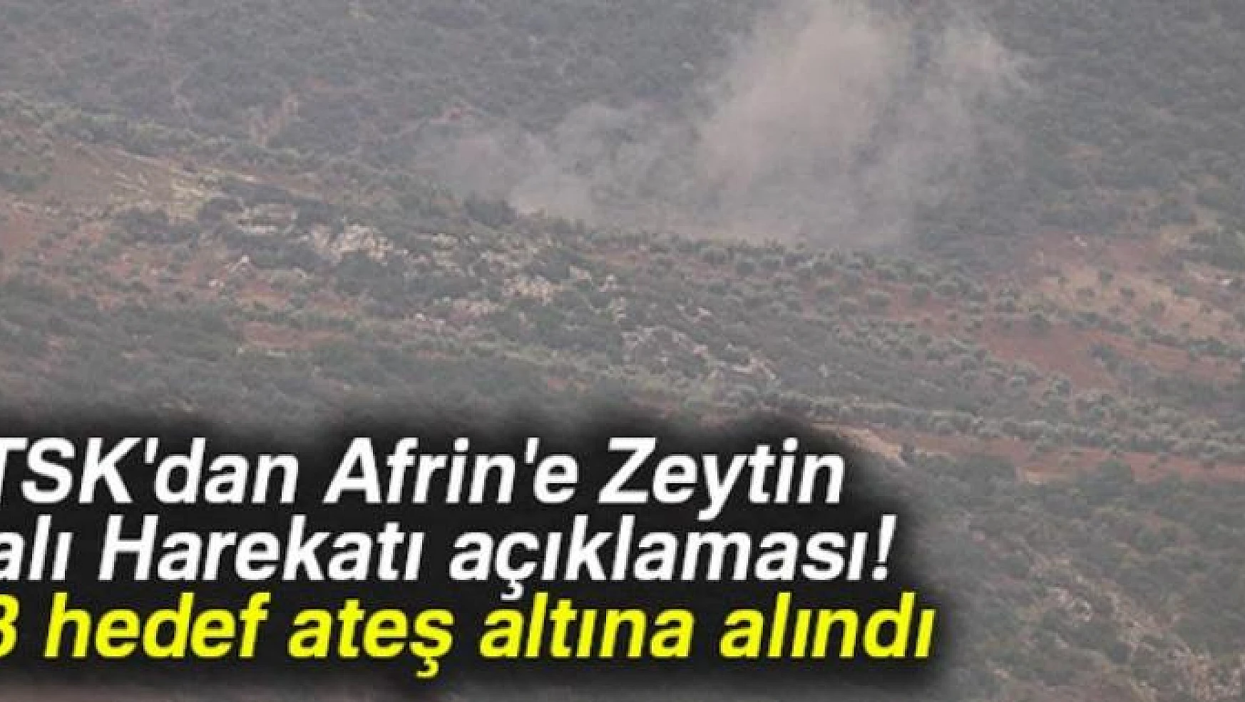 TSK'dan Afrin'e Zeytin Dalı Harekatı açıklaması: 153 hedef ateş altına alındı