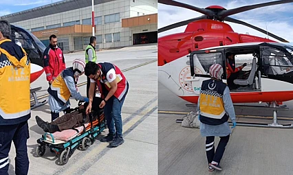 Apandisit hastası helikopterle Van'a sevk edildi